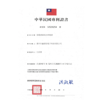 Patent certificate